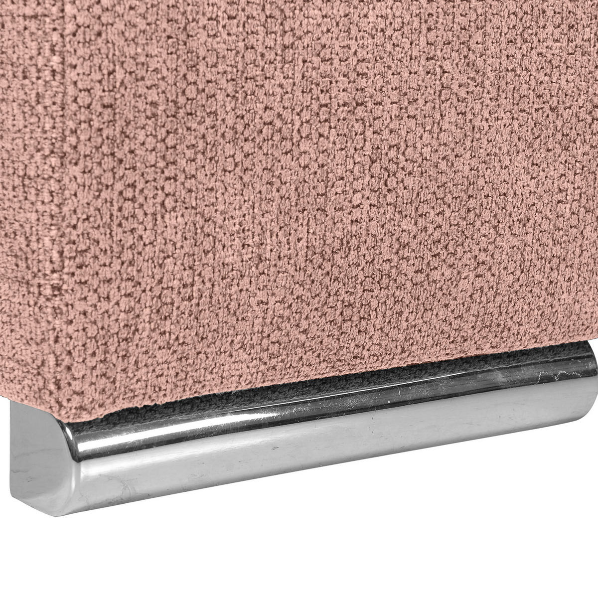 WOHNLANDSCHAFT in Flachgewebe Altrosa  - Chromfarben/Altrosa, Konventionell, Kunststoff/Textil (180/338/217cm) - Hom`in