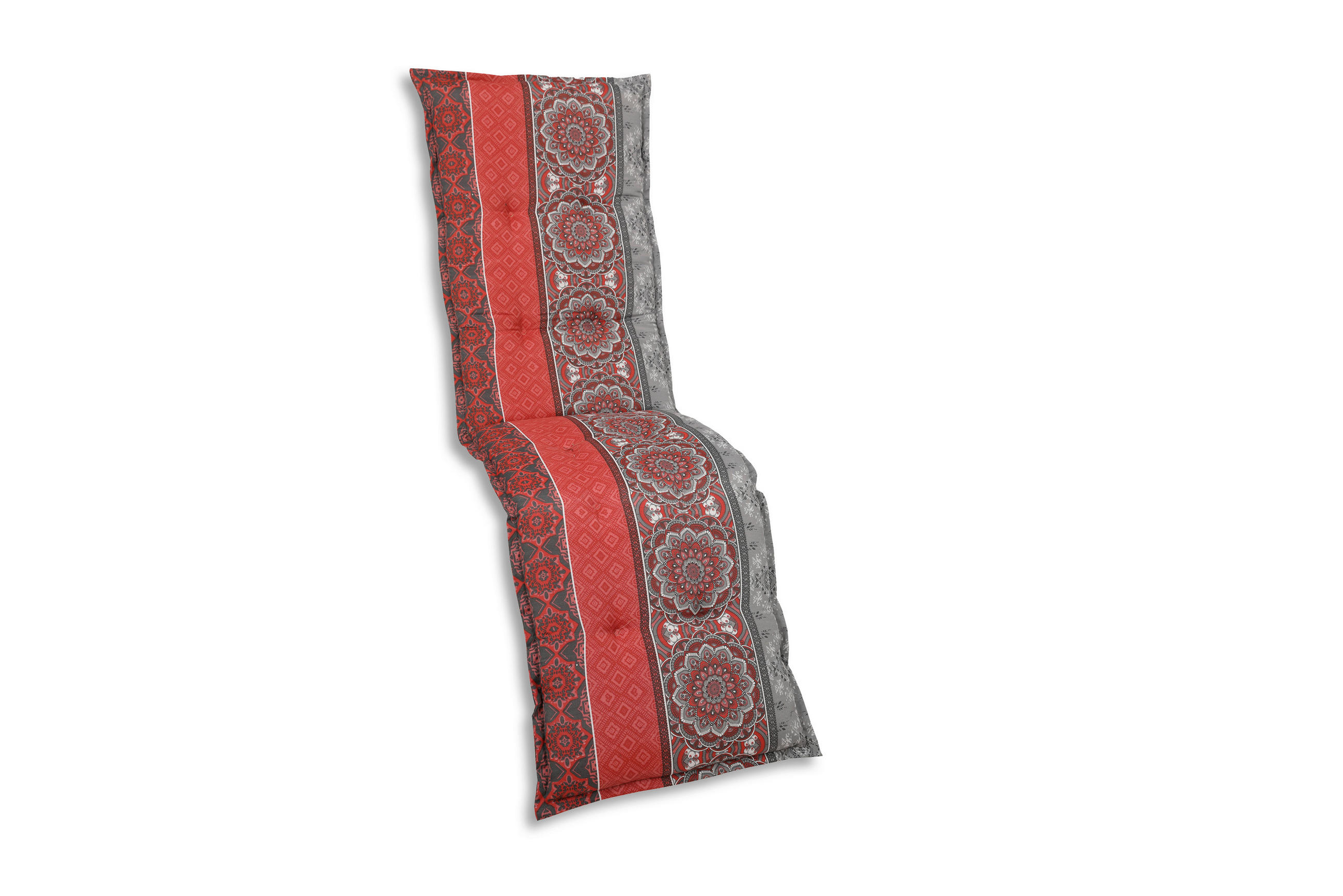 RELAXSESSELAUFLAGE Ornament  - Dunkelgrau/Rot, Basics, Textil (50/7/170cm)