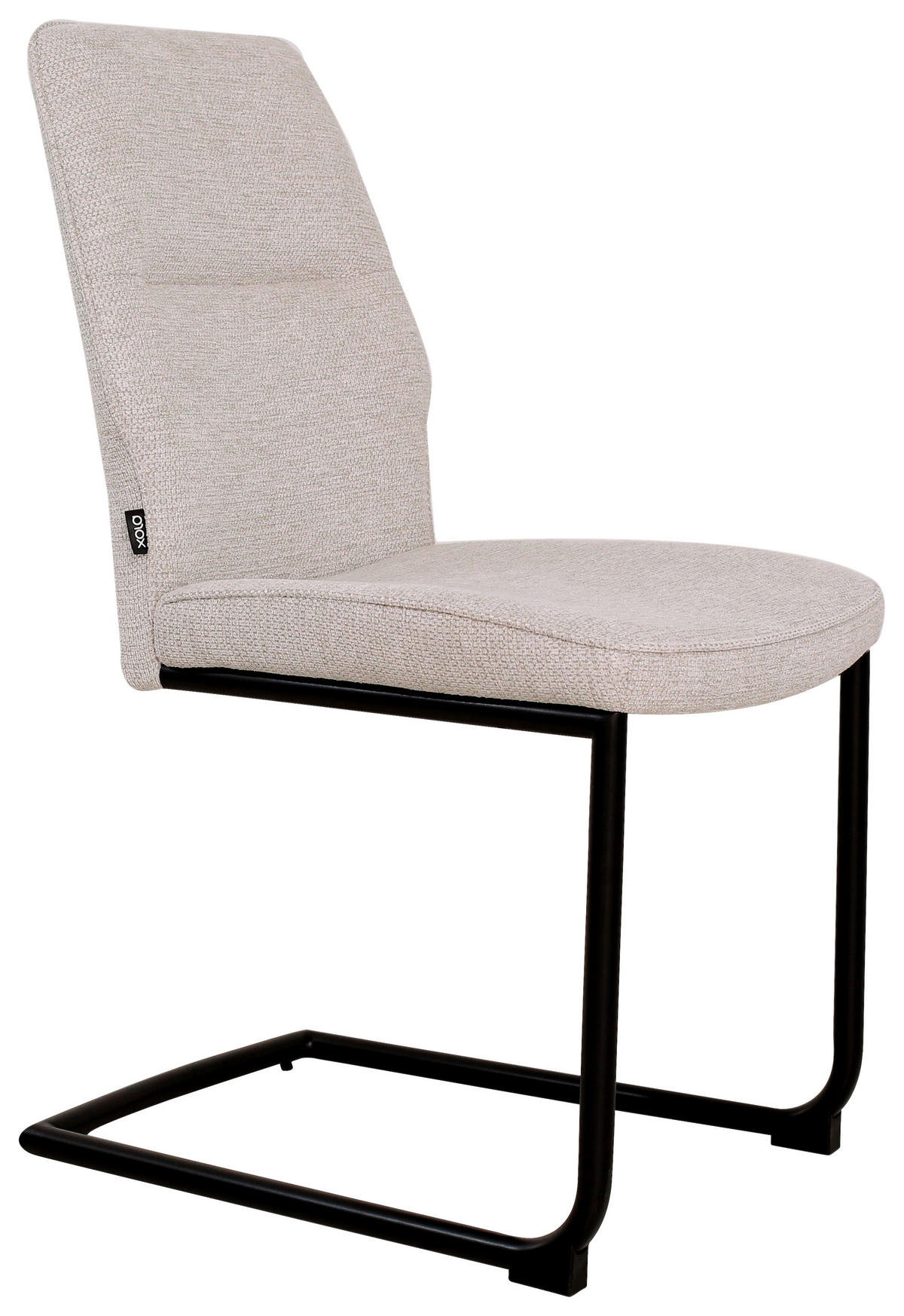 SZÁNKÓTALPAS SZÉK fém, textil bézs  - bézs/fekete, Design, textil/fém (45/91/62cm) - Xora