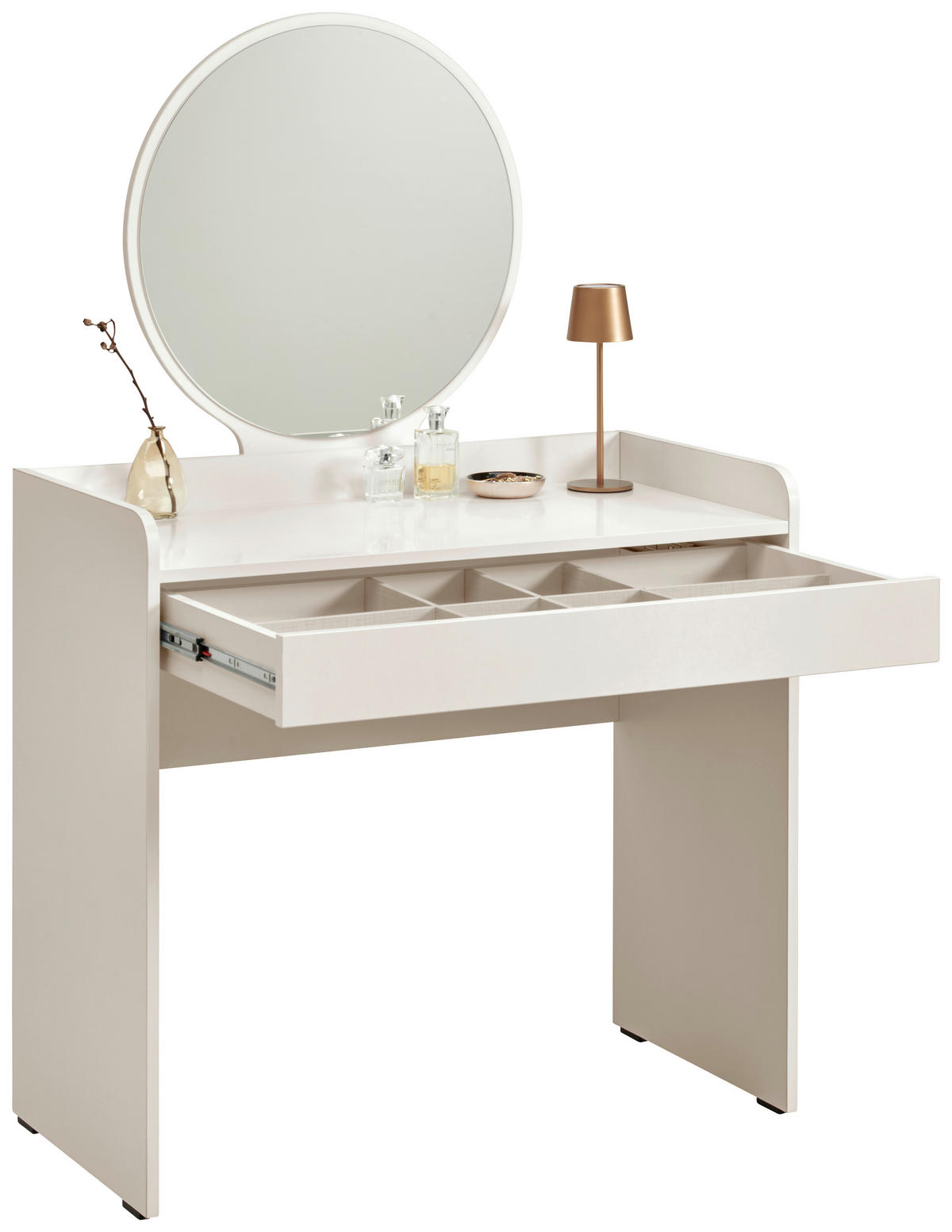 SCHMINKTISCH in Weiß  - Weiß, Design, Glas/Holzwerkstoff (90/47/142cm) - Carryhome