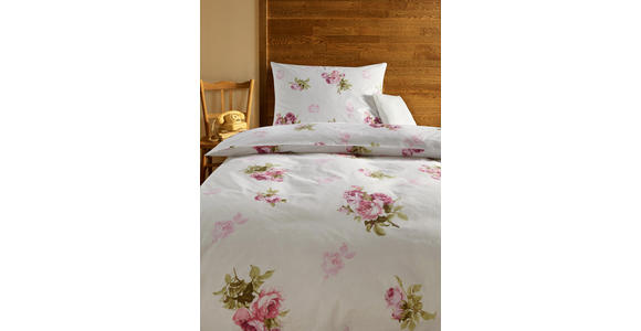 Bettwäsche Rosmarie 140/200cm Rosendessin - Rosa/Weiß, ROMANTIK / LANDHAUS, Textil - James Wood