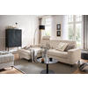 ECKSOFA in Cord Weiß, Perlmutt  - Perlmutt/Schwarz, KONVENTIONELL, Textil/Metall (167/247cm) - Stylife