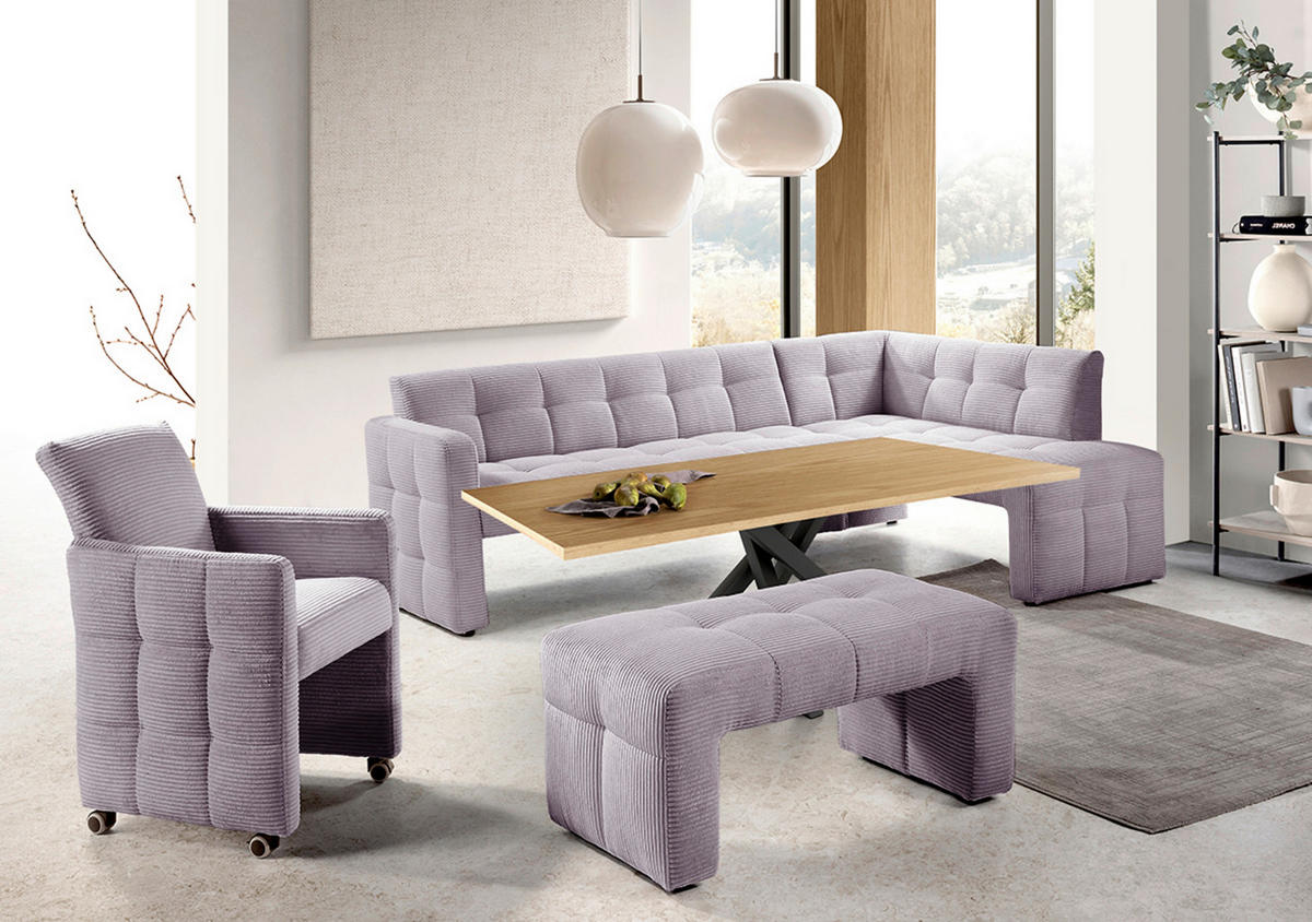 KLUPA KUTNA  ljubičasta  drvo, tekstil, drvni materijal      - ljubičasta/crna, Moderno, drvni materijal/drvo (245/157cm) - Livetastic
