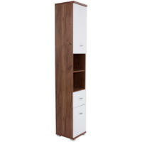 HOCHSCHRANK 35,5/190/31,5 cm  - Eichefarben/Alufarben, KONVENTIONELL, Holzwerkstoff/Kunststoff (35,5/190/31,5cm) - P & B