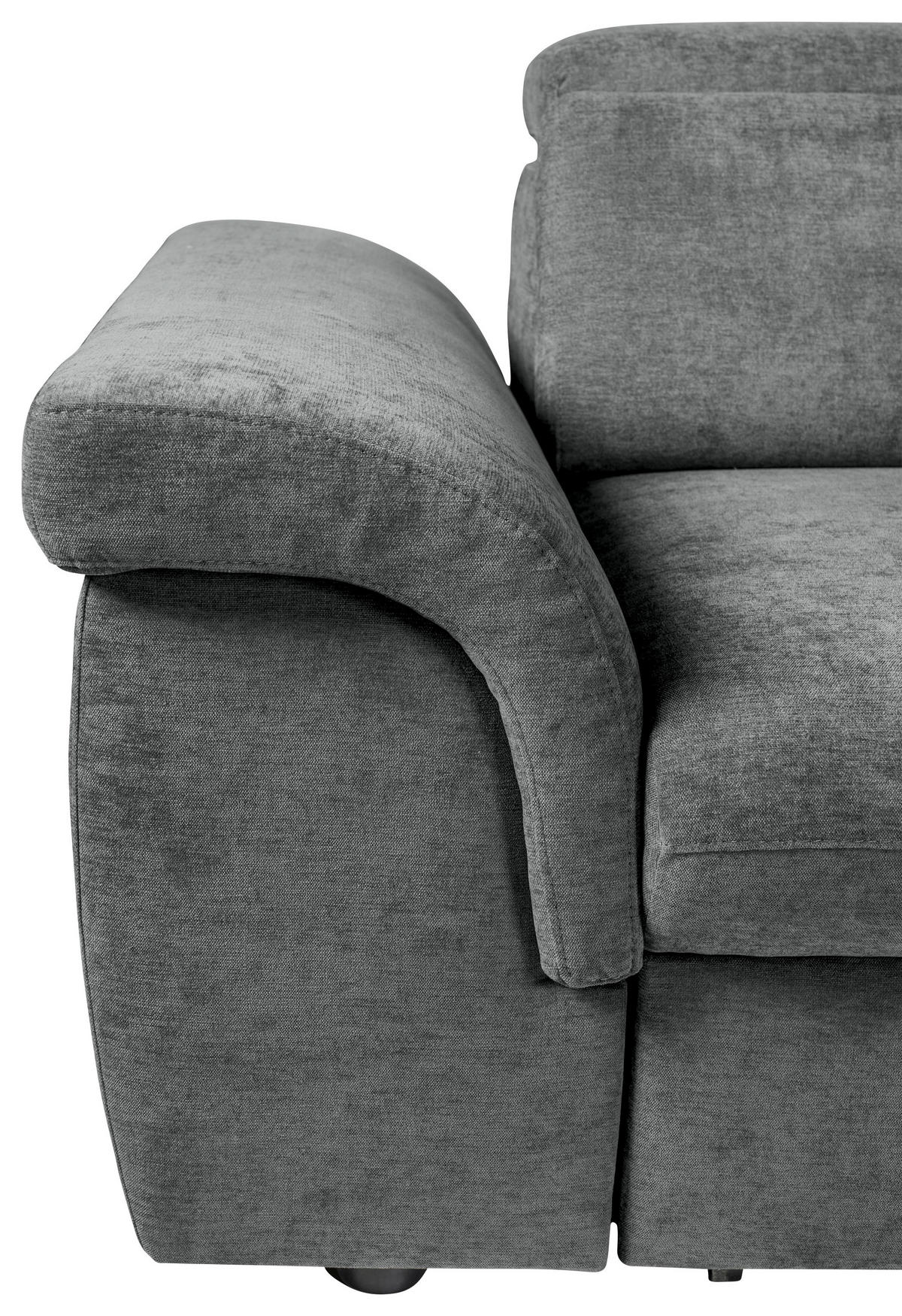 ECKSOFA Dunkelgrau Flachgewebe  - Dunkelgrau/Schwarz, KONVENTIONELL, Kunststoff/Textil (280/235cm) - Carryhome