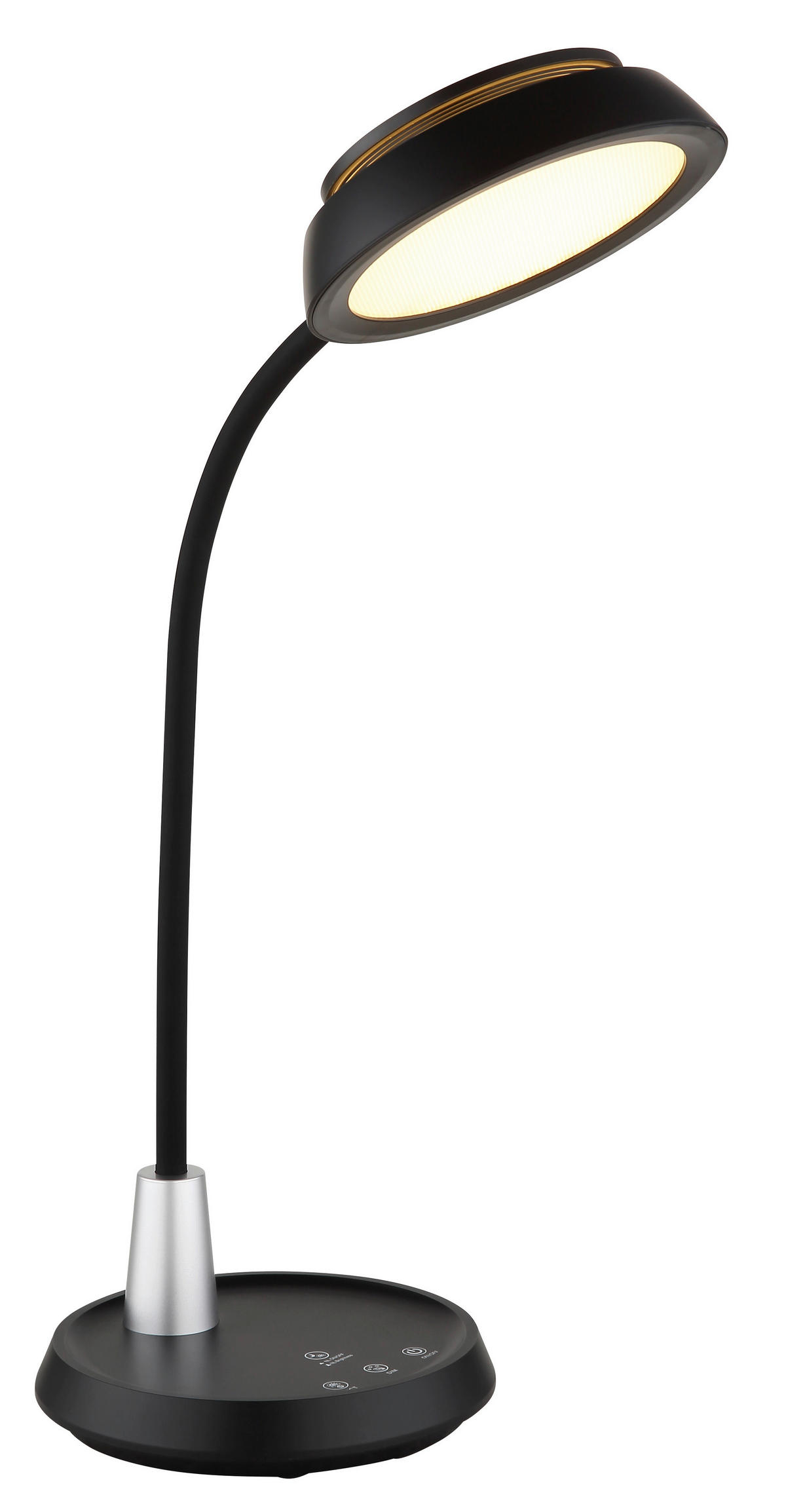 LED-TISCHLEUCHTE 30,6/17,2/44,8 cm   - Silberfarben/Schwarz, Design, Kunststoff (30,6/17,2/44,8cm) - Globo