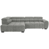 ECKSOFA inkl. Funktionen Hellgrau Webstoff  - Hellgrau/Schwarz, MODERN, Kunststoff/Textil (205/297cm) - Welnova