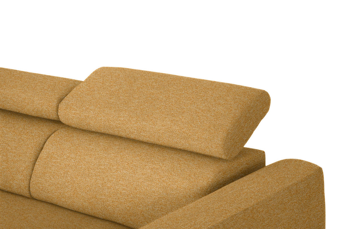 ECKSOFA in Chenille Currygelb  205/280 cm  - Currygelb/Schwarz, Design, Textil/Metall (205/280cm) - Xora