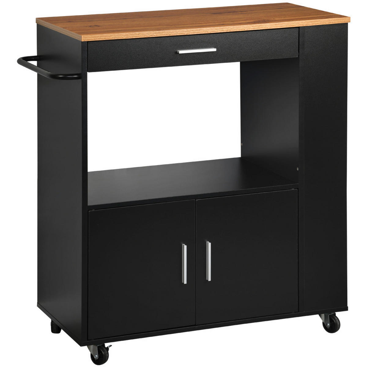 SERVIERWAGEN in Anthrazit, Eichefarben  - Eichefarben/Anthrazit, Basics, Holz/Holzwerkstoff (75/40/88cm) - Kesper