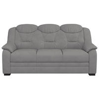 3-SITZER-SOFA in Mikrofaser Hellgrau  - Hellgrau/Schwarz, Basics, Kunststoff/Textil (189/99/99cm) - MID.YOU