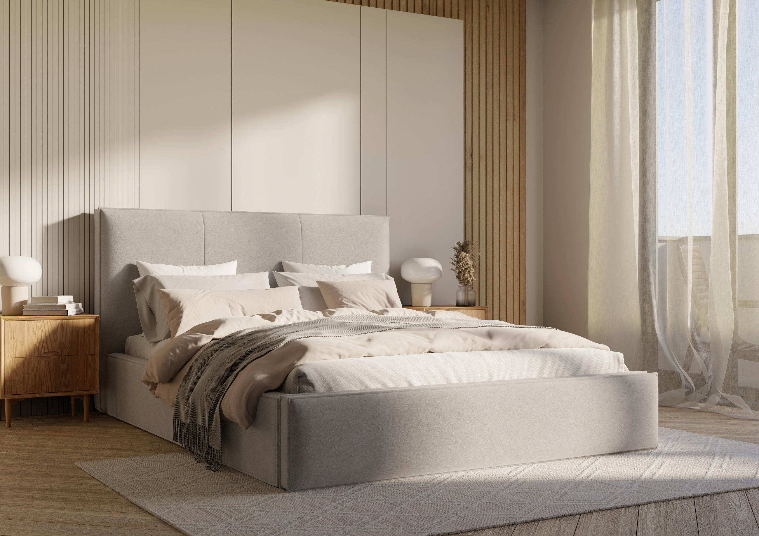 POLSTERBETT Lattenrost, Bettkasten 140/200 cm  in Silberfarben  - Silberfarben/Schwarz, Design, Holz/Textil (140/200cm) - Boxxx