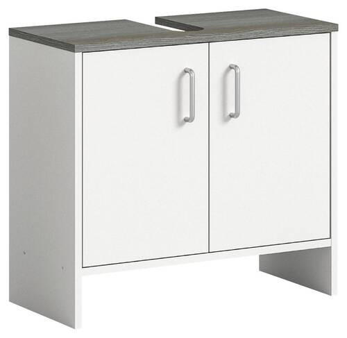 WASCHBECKENUNTERSCHRANK 60/55/28 cm  - Silberfarben/Weiß, MODERN, Holzwerkstoff/Kunststoff (60/55/28cm) - Xora