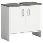WASCHBECKENUNTERSCHRANK 60/55/28 cm  - Silberfarben/Weiß, MODERN, Holzwerkstoff/Kunststoff (60/55/28cm) - Xora