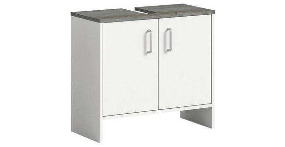 WASCHBECKENUNTERSCHRANK 60/55/28 cm - Silberfarben/Weiß, MODERN, Holzwerkstoff/Kunststoff (60/55/28cm) - Xora
