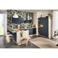ECKKÜCHE  in Blau  - Blau/Schwarz, Design, Holzwerkstoff/Metall (192/280/150cm) - Xora