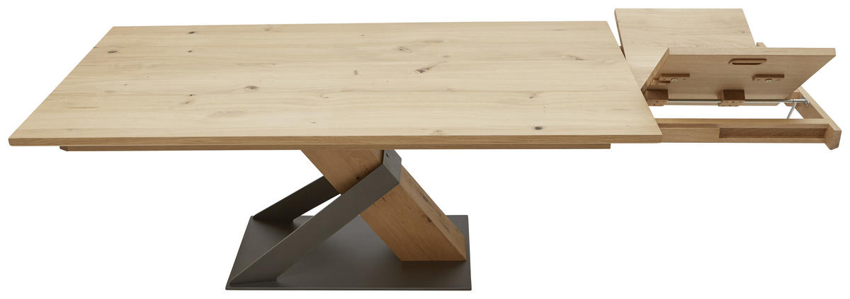ESSTISCH in Holz, Metall 200/100/76,5 cm  - Eichefarben/Anthrazit, Natur, Holz/Metall (200/100/76,5cm) - Voglauer
