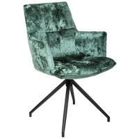 SCAUN CU BRAțE in negru, petrol  - petrol/negru, Design, metal/textil (59/89,5/63cm) - Novel