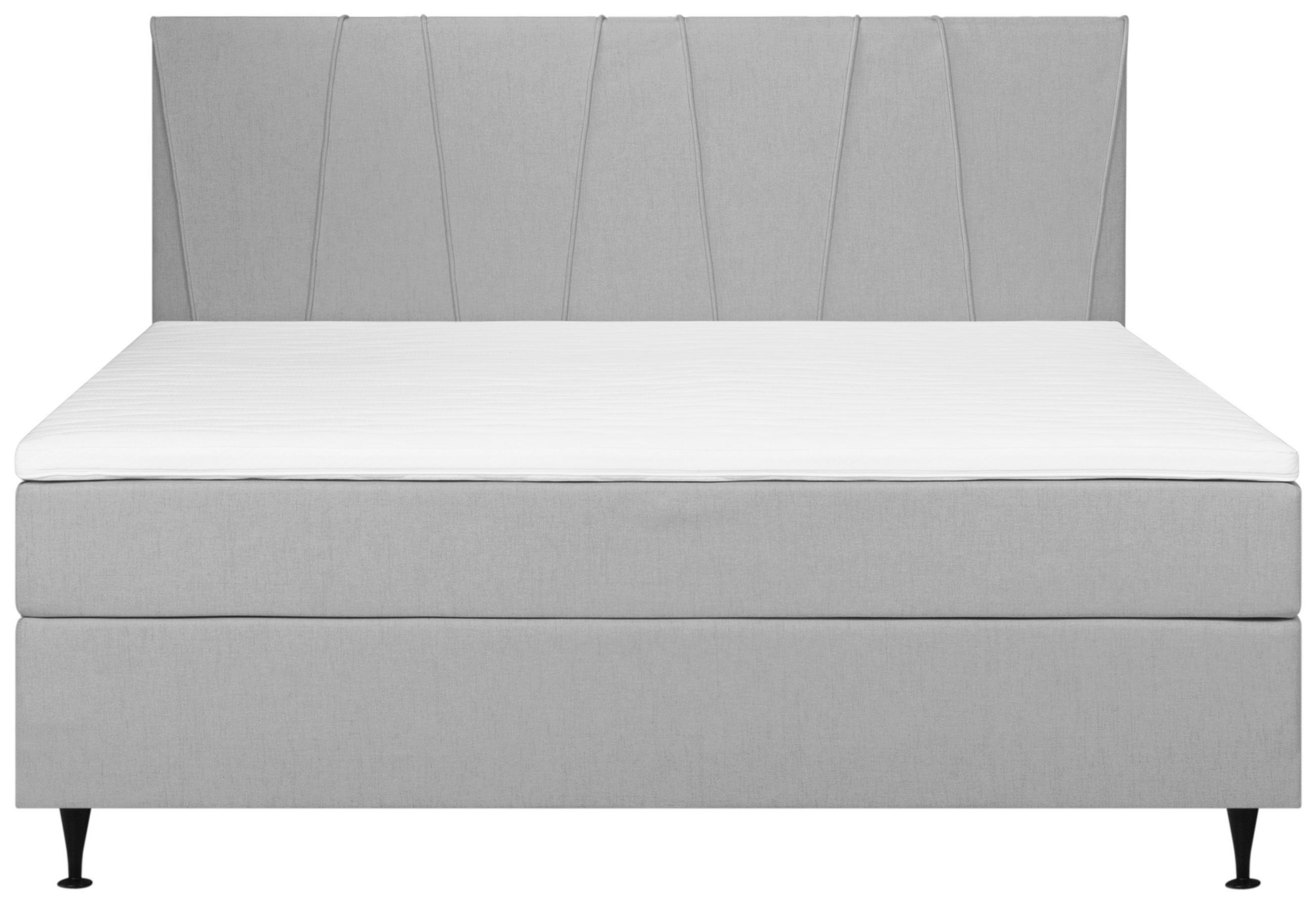 BOXSPRING-ÁGY 180/200 cm  szürke  - fekete/szürke, Modern, textil (180/200cm) - MID.YOU
