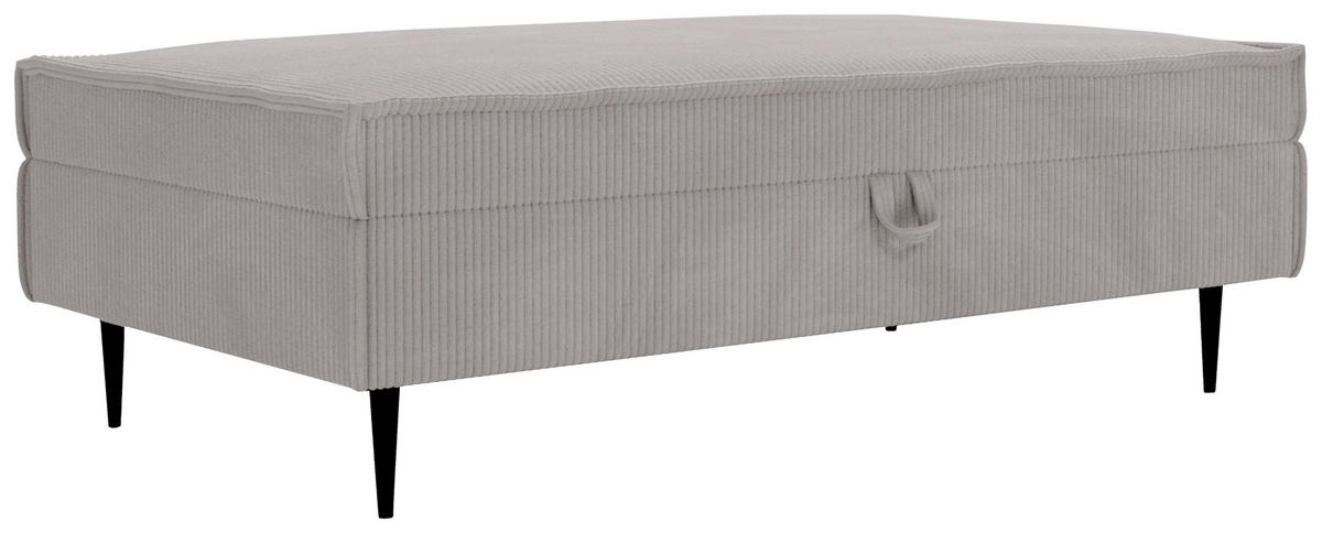 HOCKER in Textil Grau  - Schwarz/Grau, Design, Textil/Metall (135/45/75cm) - Livetastic