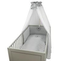 GITTERBETTSET Musselin Affe Grau  - Creme/Grau, Basics, Textil (100/135cm) - Bebe's Collection