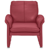 SESSEL in Echtleder Rot  - Chromfarben/Rot, KONVENTIONELL, Leder/Metall (98/90/86cm) - Celina Home