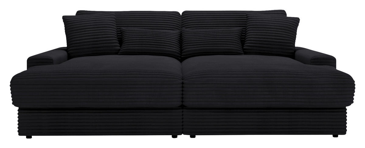BIGSOFA in Cord Schwarz  - Schwarz, MODERN, Kunststoff/Textil (230/85/190cm) - Carryhome