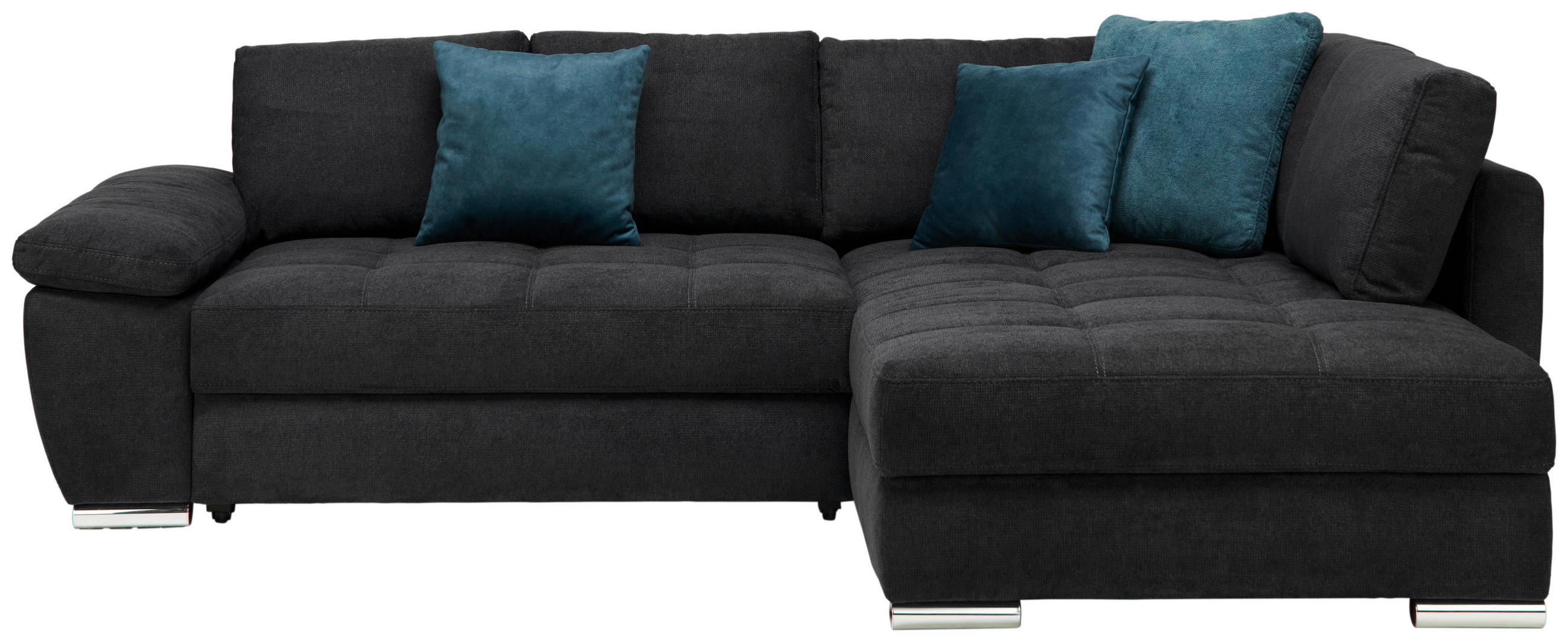 ROHOVÁ SEDAČKA, textil, černá, petrolej - petrolej/černá, Design, textil/plast (276/212cm) - Carryhome