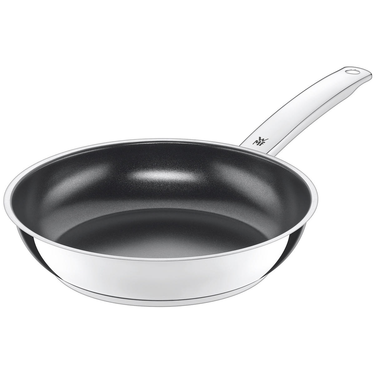 BRATPFANNE 24 cm  - Edelstahlfarben/Schwarz, Design, Metall (24cm) - WMF