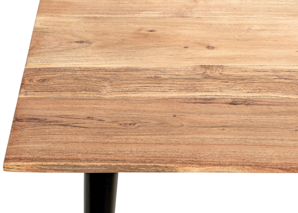 BEISTELLTISCH in Holz, Metall 46/46/41 cm  - Schwarz/Akaziefarben, KONVENTIONELL, Holz/Metall (46/46/41cm)