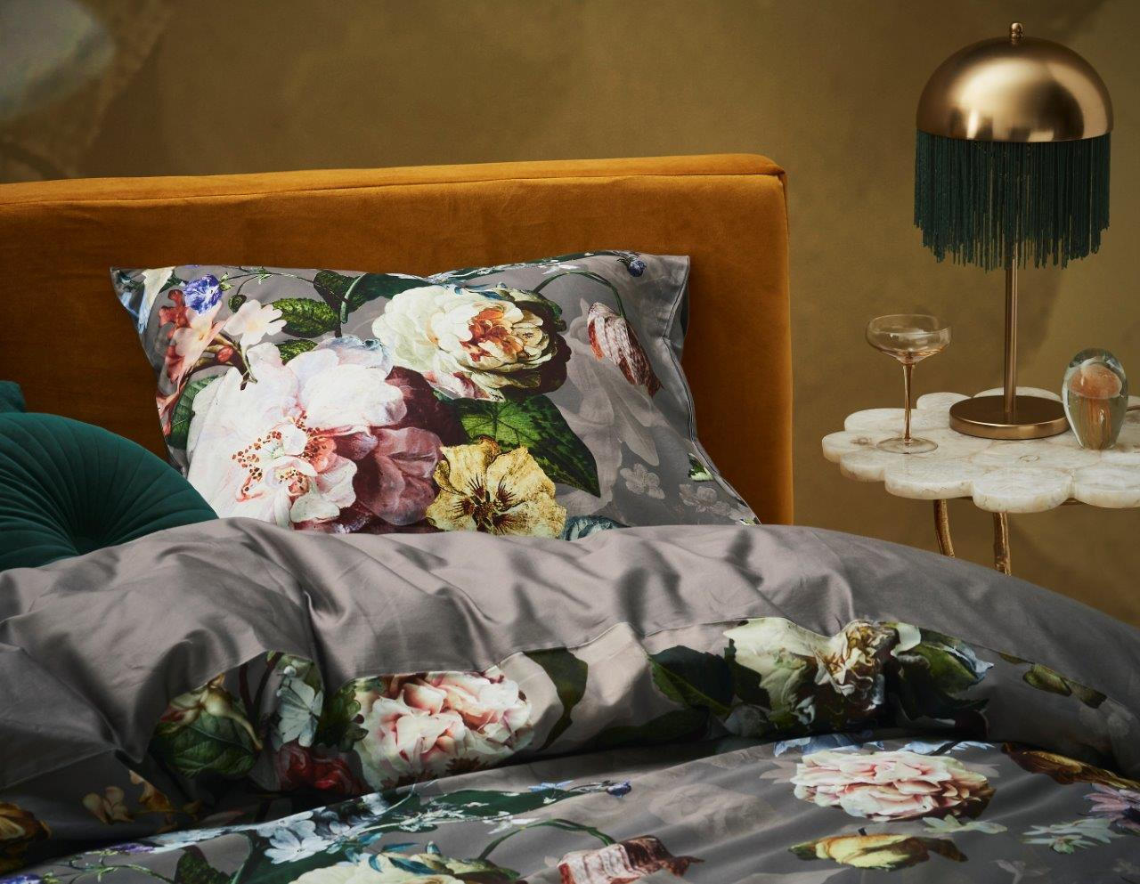 WENDEBETTWÄSCHE FLEUR DUVET COVER Satin 155/220 cm  - Taupe, Trend, Textil (155/220cm) - Essenza