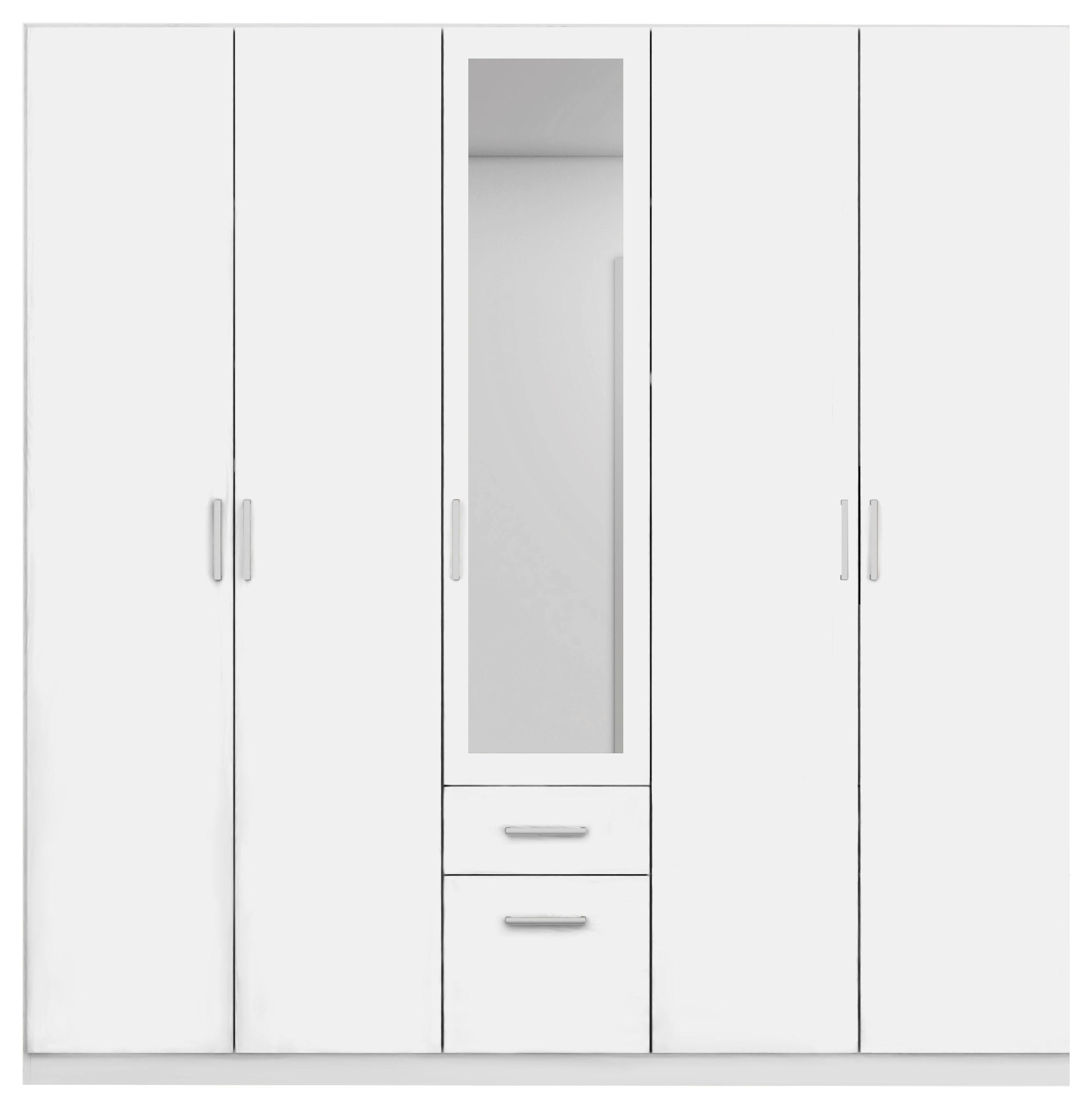 DREHTÜRENSCHRANK in Weiss  - Weiss/Alufarben, Modern, Holzwerkstoff/Kunststoff (226/229/54cm) - Rauch Möbel