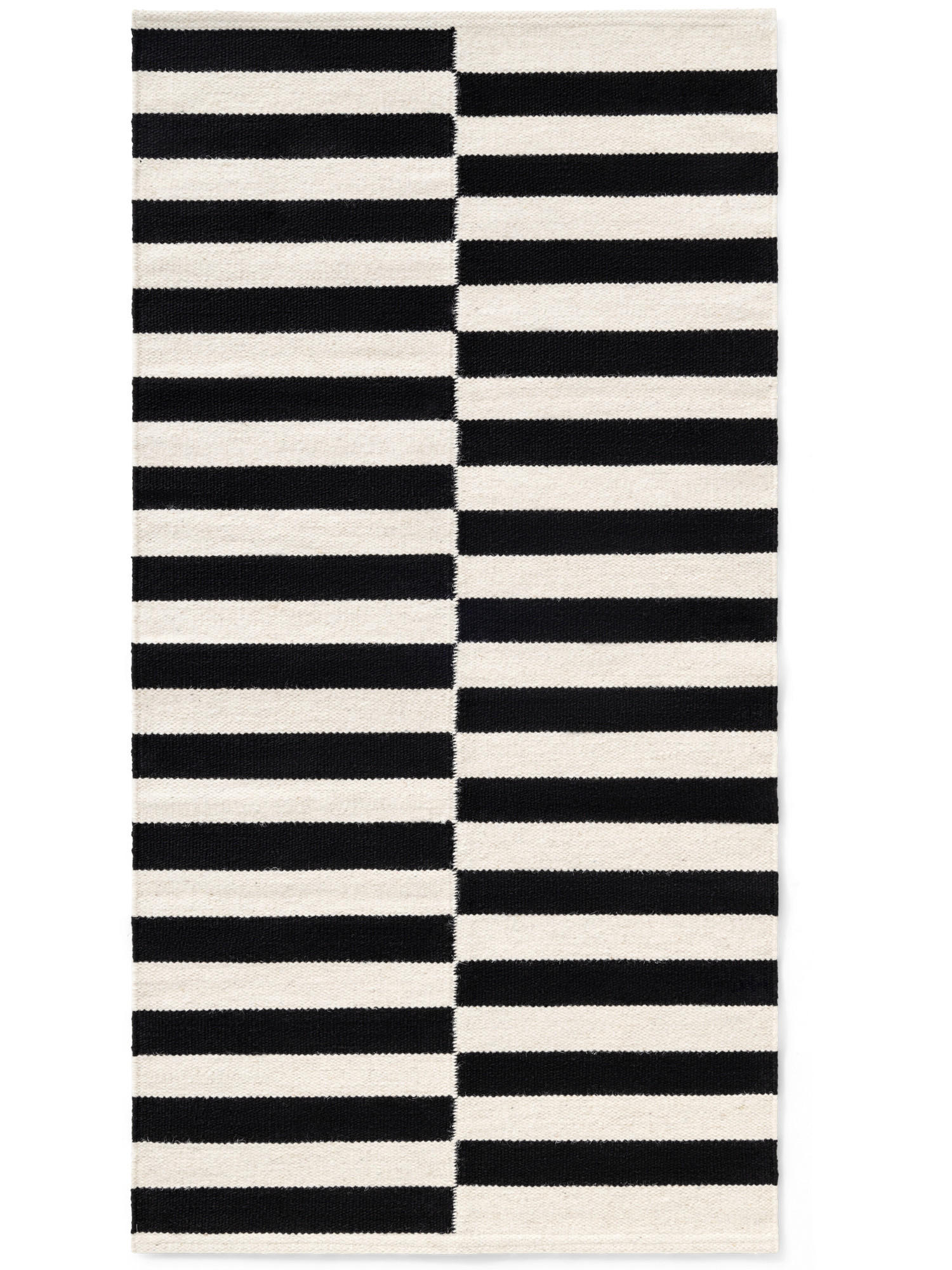 WOLLTEPPICH 80/150 cm Donna  - Schwarz/Weiß, Basics, Textil (80/150cm) - Linea Natura
