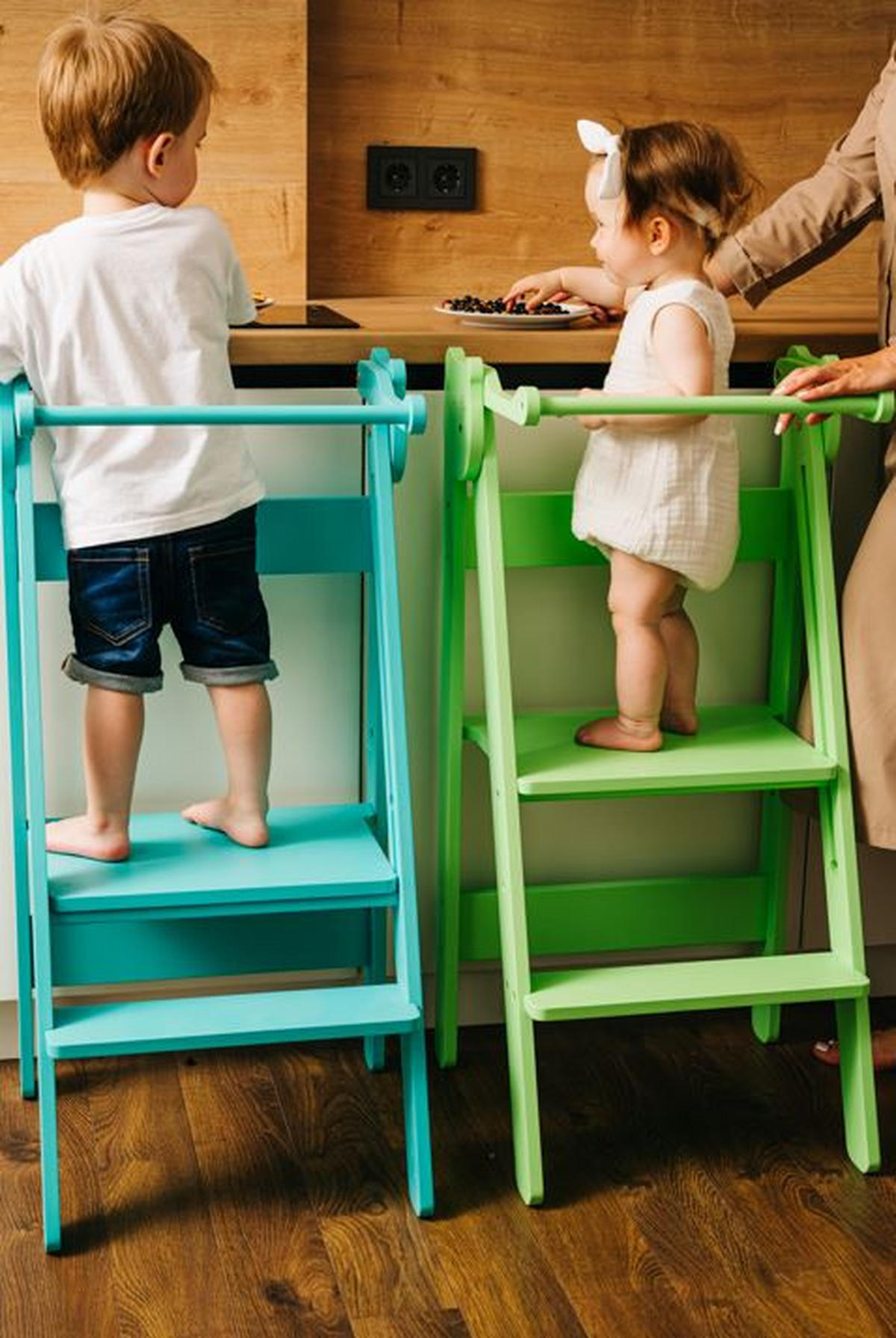 LERNTURM  - Blau, Basics, Holz (38/90/40cm)