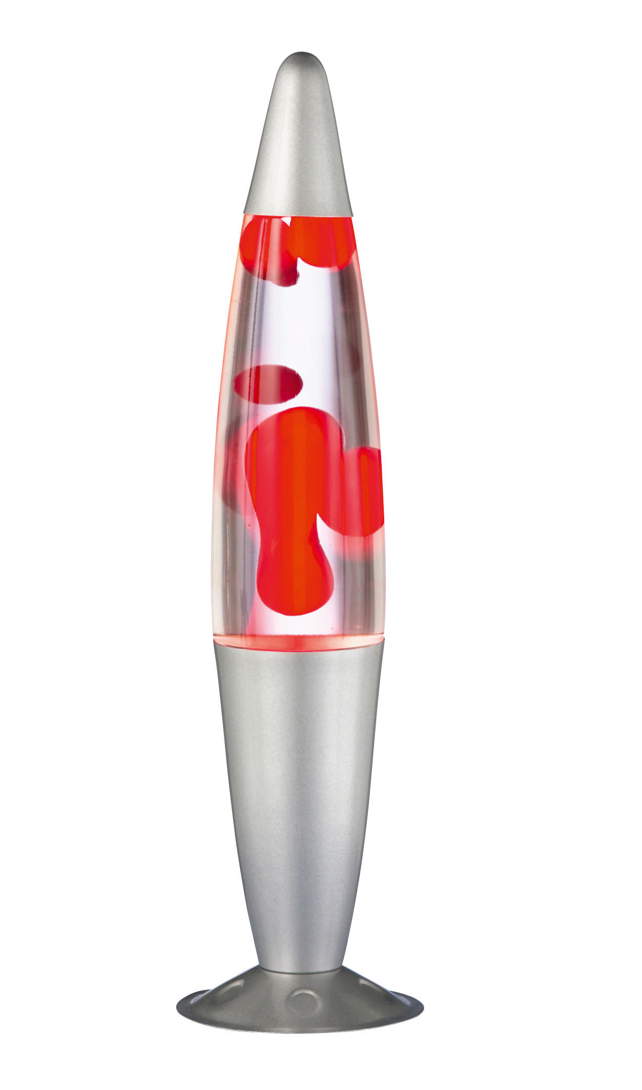 LÁVOVÁ LAMPA - strieborná/červená, Lifestyle, kov/sklo (10,2/42cm) - Xora
