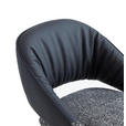 ARMLEHNSTUHL  Sitzfläche 360° drehbar, automatische Rückholfunktion Webstoff Echtleder  - Schwarz, Design, Leder/Textil (61/81/66cm) - Dieter Knoll