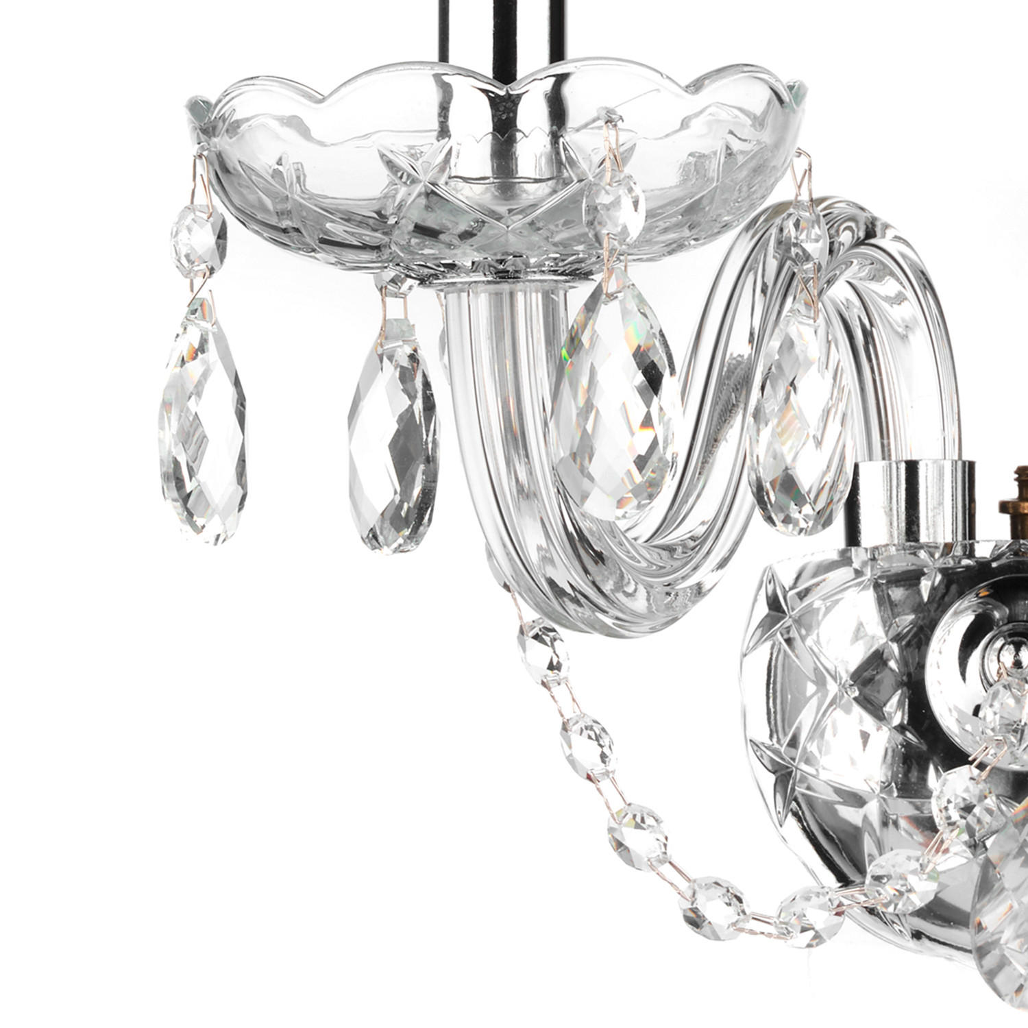 WANDLEUCHTE 32/30/20 cm   - Chromfarben/Transparent, KONVENTIONELL, Glas/Metall (32/30/20cm)