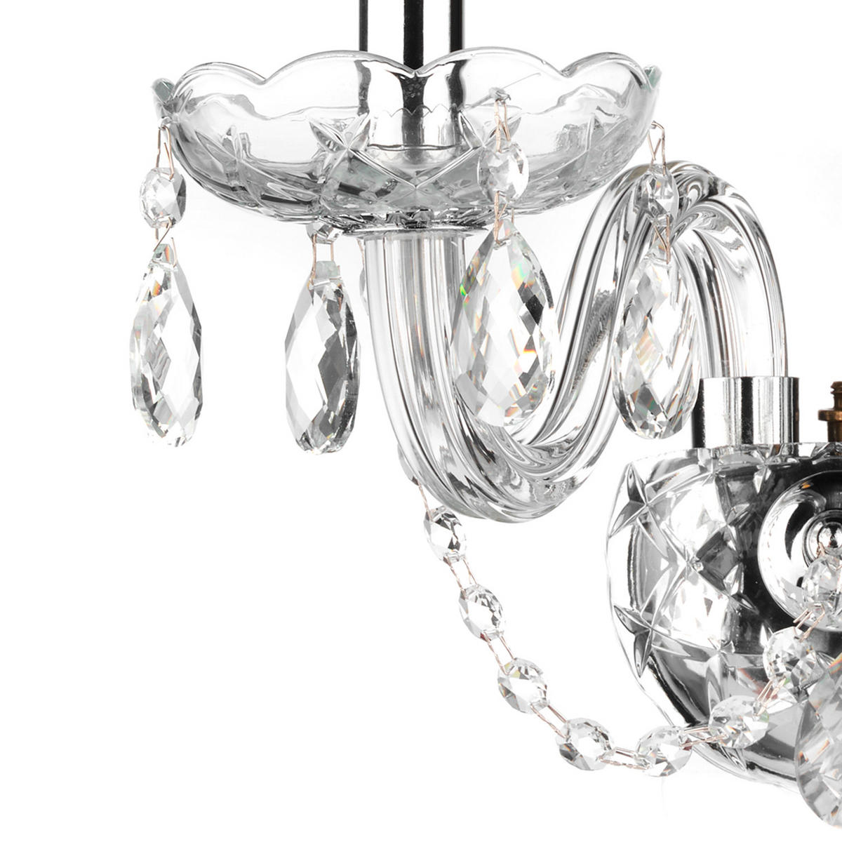 WANDLEUCHTE 32/30/20 cm   - Chromfarben/Transparent, KONVENTIONELL, Glas/Metall (32/30/20cm)