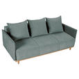 SCHLAFSOFA Chenille Blau, Grün  - Blau/Beige, Design, Holz/Textil (205/75/100cm) - Xora