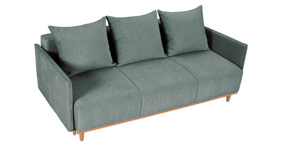 SCHLAFSOFA Chenille Blau, Grün  - Blau/Beige, Design, Holz/Textil (205/75/100cm) - Xora