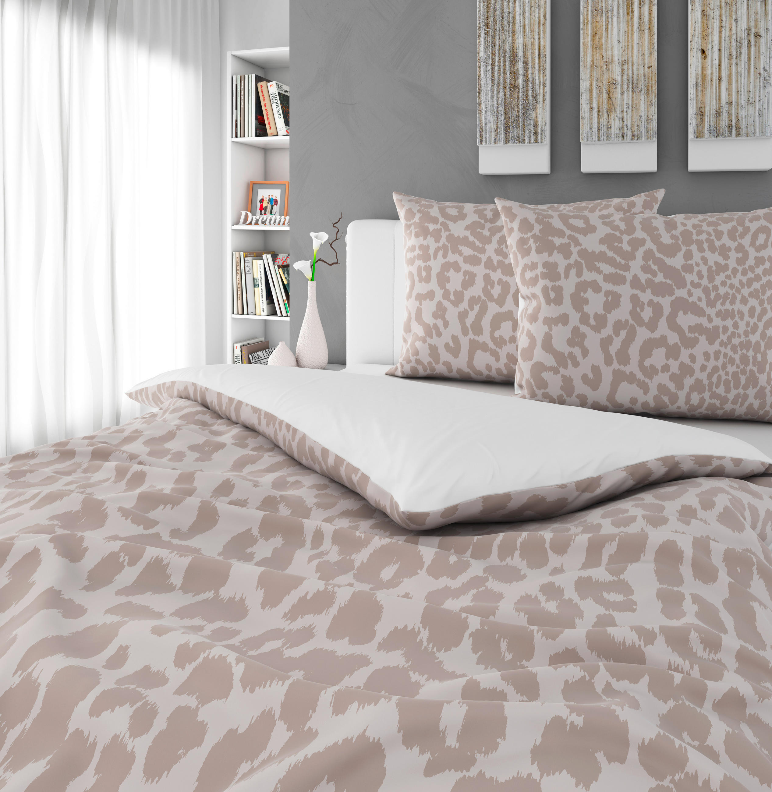 OBOJESTRANSKA POSTELJNINA AZURA 220/240 cm saten naravne barve  - naravne barve, Konvencionalno, tekstil (220/240cm) - Esposa