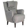 OHRENSESSEL in Flachgewebe Grau  - Schwarz/Grau, Design, Holz/Textil (81/106/90cm) - MID.YOU