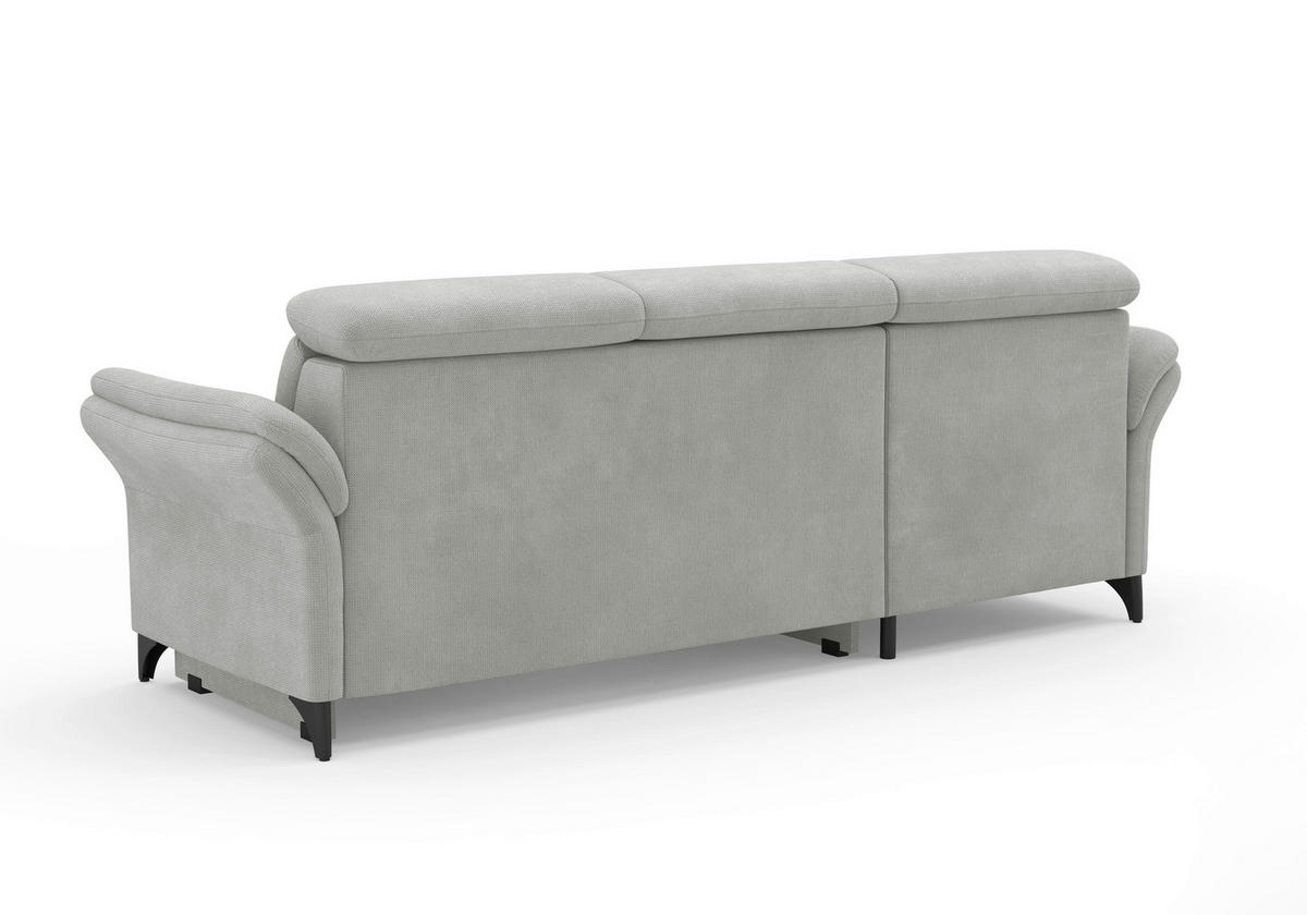 ECKSOFA GLENDALE E Silberfarben Flachgewebe  - Silberfarben/Schwarz, KONVENTIONELL, Textil/Metall (166/253cm) - Sit & More