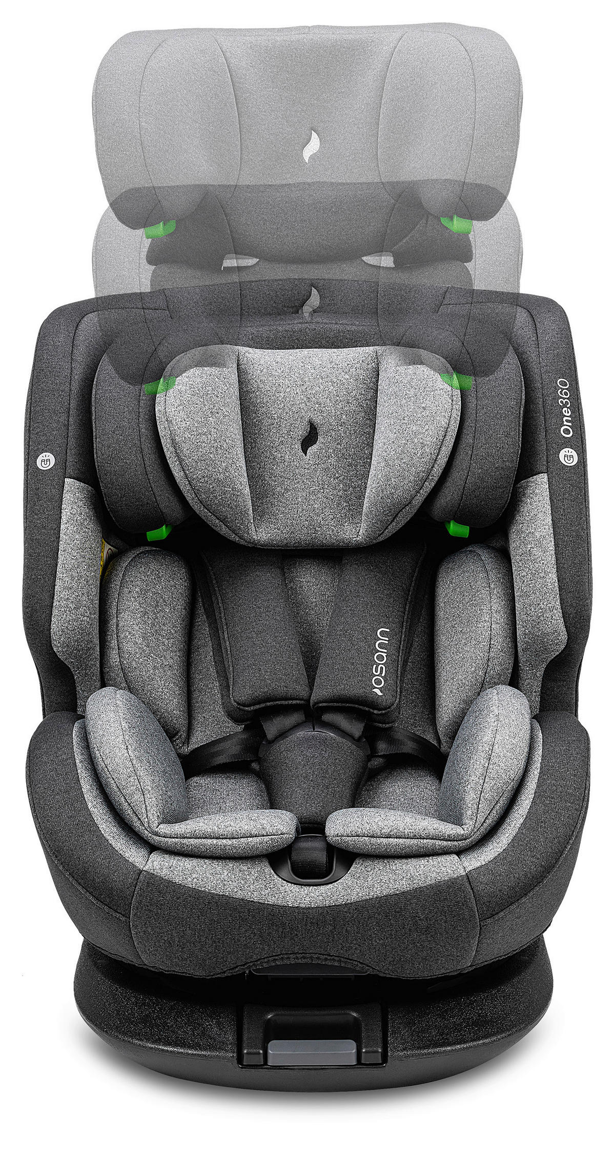 OTOČNÁ AUTOSEDAČKA - šedá/světle šedá, Basics, textil/plast (43/58/48cm) - Osann