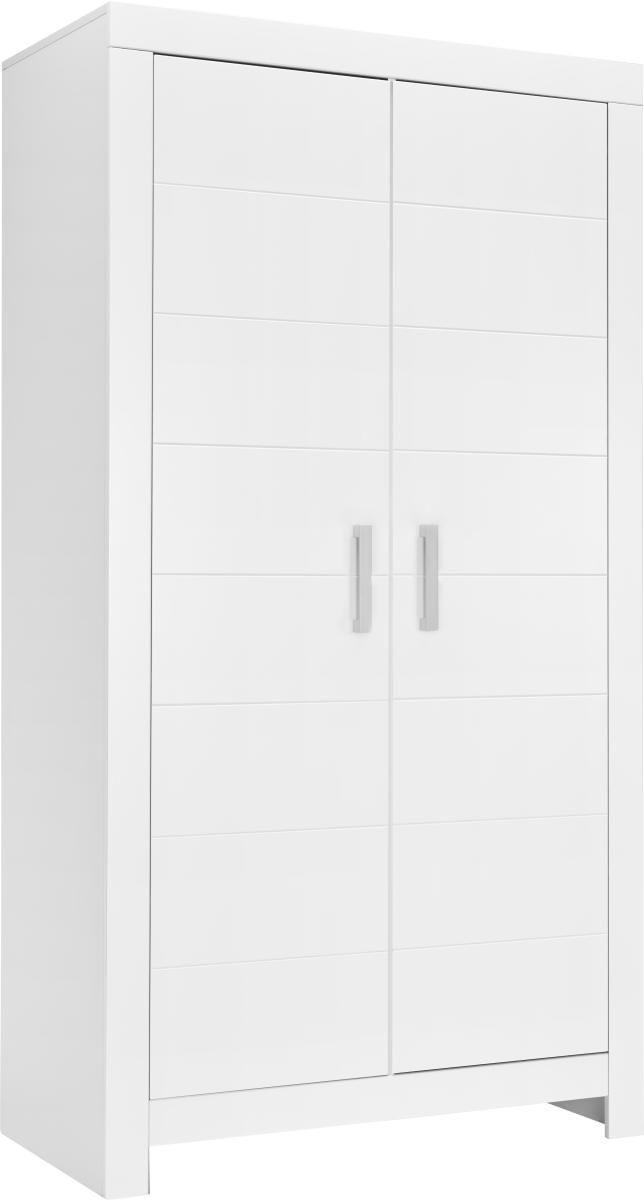 KLEIDERSCHRANK 2-türig Weiß  - Chromfarben/Weiß, Design, Holzwerkstoff/Metall (110/205,2/55,3cm) - Paidi