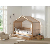 HAUSBETT Vorhang, Rollrost, Bettschublade 90/200 cm  in Buchefarben  - Buchefarben, MODERN, Holz (90/200cm) - Vipack