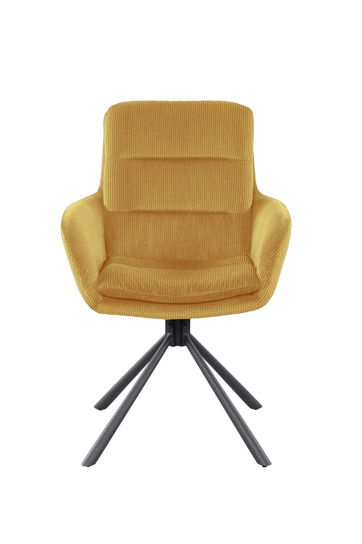 DREHSTUHL Cord Goldfarben  - Goldfarben/Schwarz, MODERN, Textil/Metall (60/89/64cm) - Livetastic