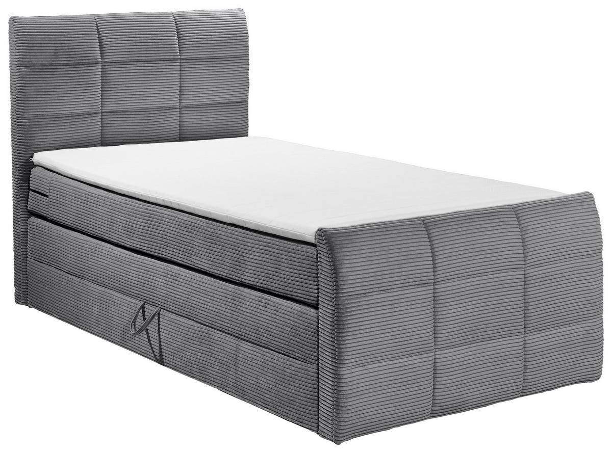 BOXSPRINGBETT 100/200 cm  in Dunkelgrau  - Dunkelgrau/Schwarz, Modern, Holzwerkstoff/Kunststoff (100/200cm) - MID.YOU