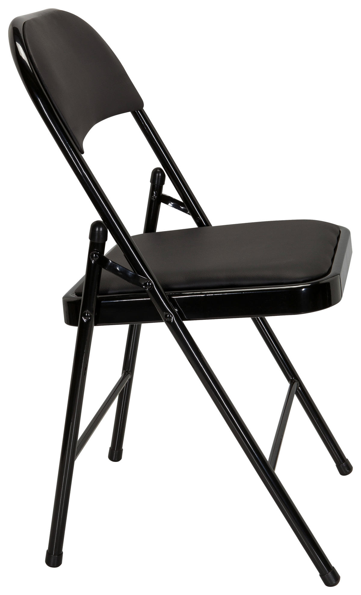 KLAPPSTUHL Lederlook Schwarz  - Schwarz, Basics, Textil/Metall (44/80/49cm) - MID.YOU
