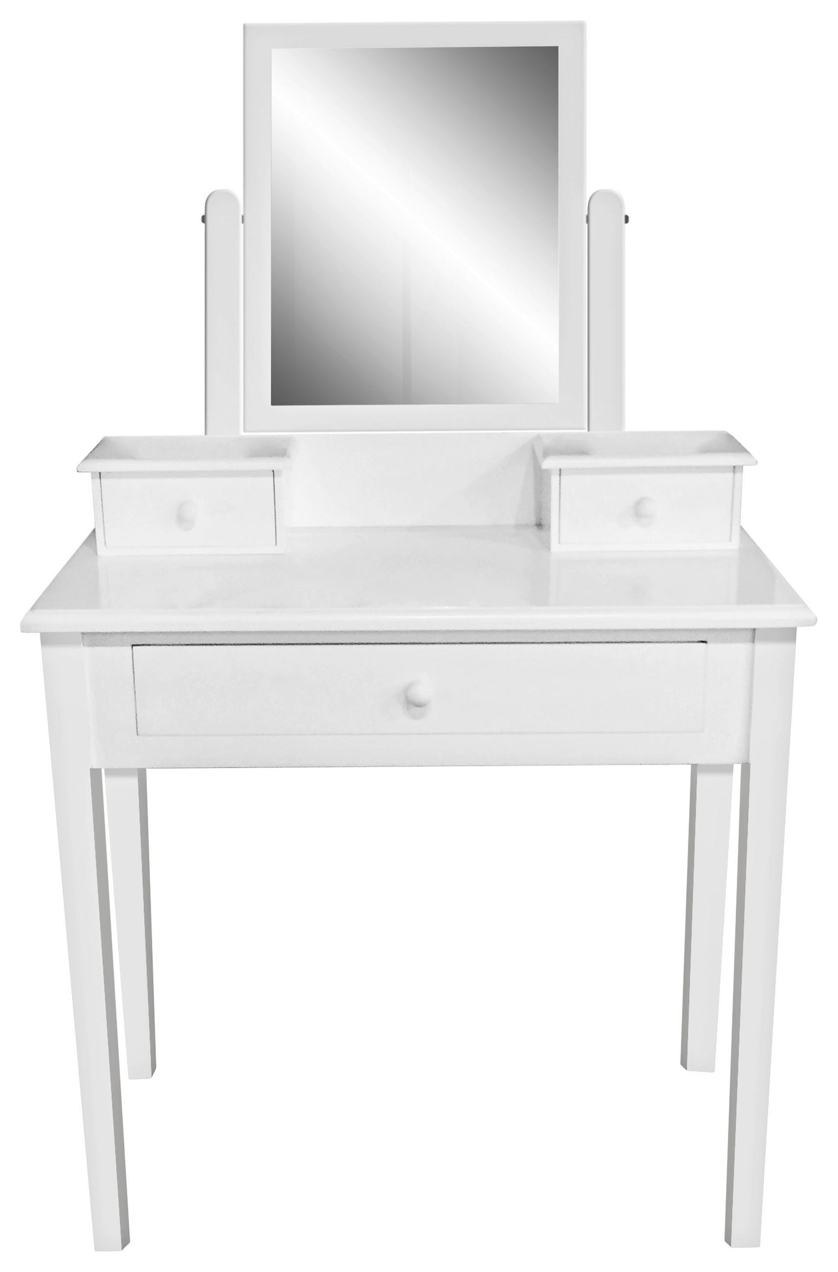 Schminktisch Vanessa Weiß B: 80 cm mit Laden + Spiegel