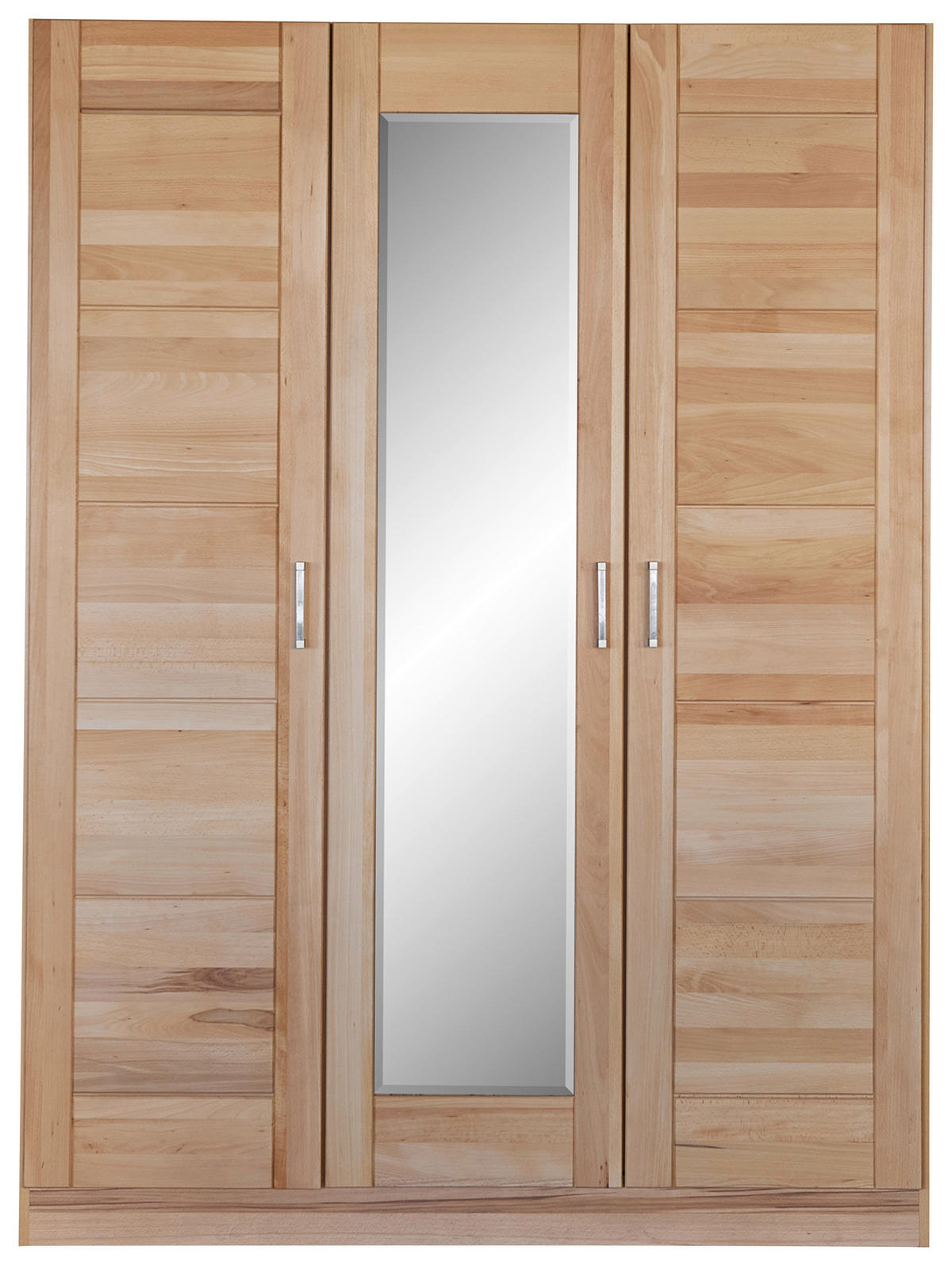 DREHTÜRENSCHRANK 152/205/60 cm 3-türig Kernbuche  - Kernbuche/Nickelfarben, Natur, Glas/Holz (152/205/60cm) - Boxxx